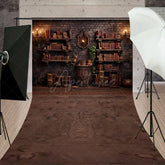 Aperturee - Aperturee Wizard’s Library Bookshelf Sweep Backdrop Magical Alchemist Study for Fantasy Halloween Photo Shoots